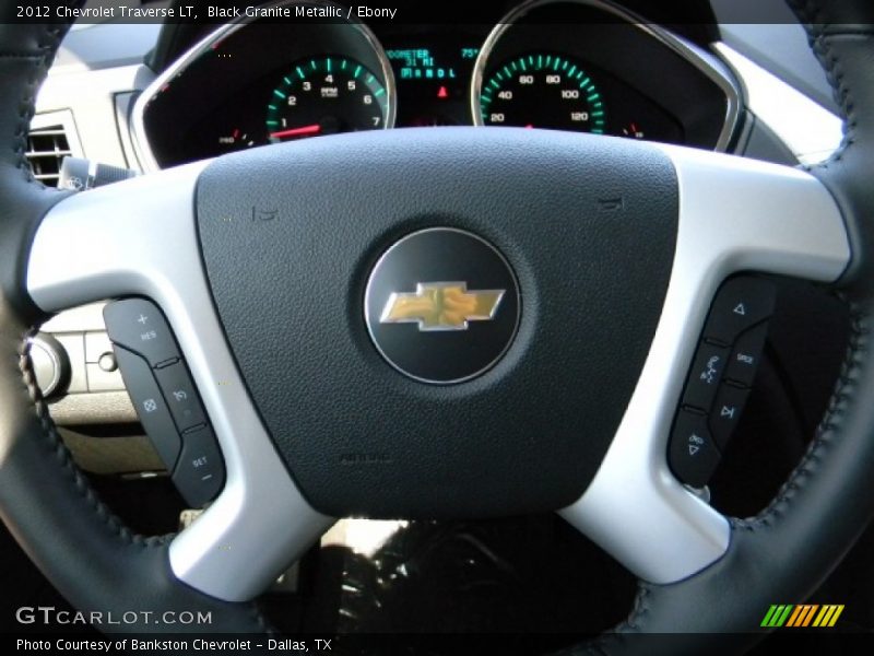 Black Granite Metallic / Ebony 2012 Chevrolet Traverse LT