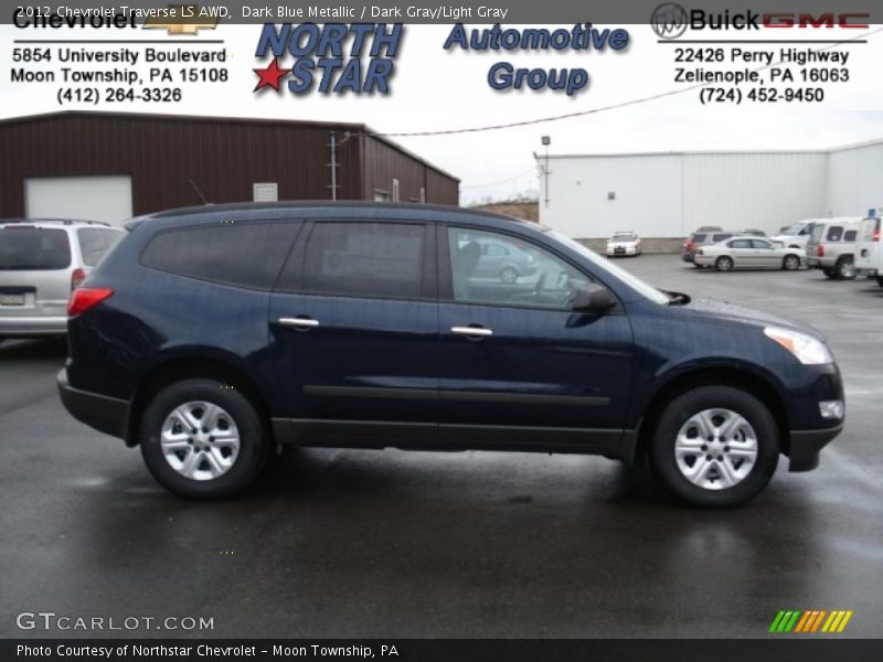 Dark Blue Metallic / Dark Gray/Light Gray 2012 Chevrolet Traverse LS AWD