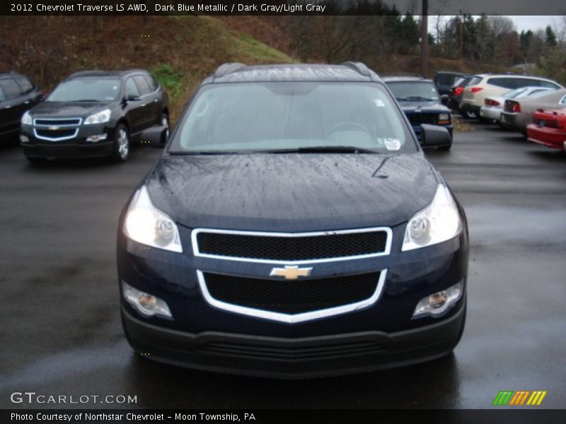 Dark Blue Metallic / Dark Gray/Light Gray 2012 Chevrolet Traverse LS AWD