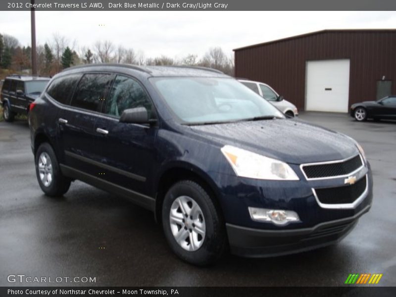 Dark Blue Metallic / Dark Gray/Light Gray 2012 Chevrolet Traverse LS AWD