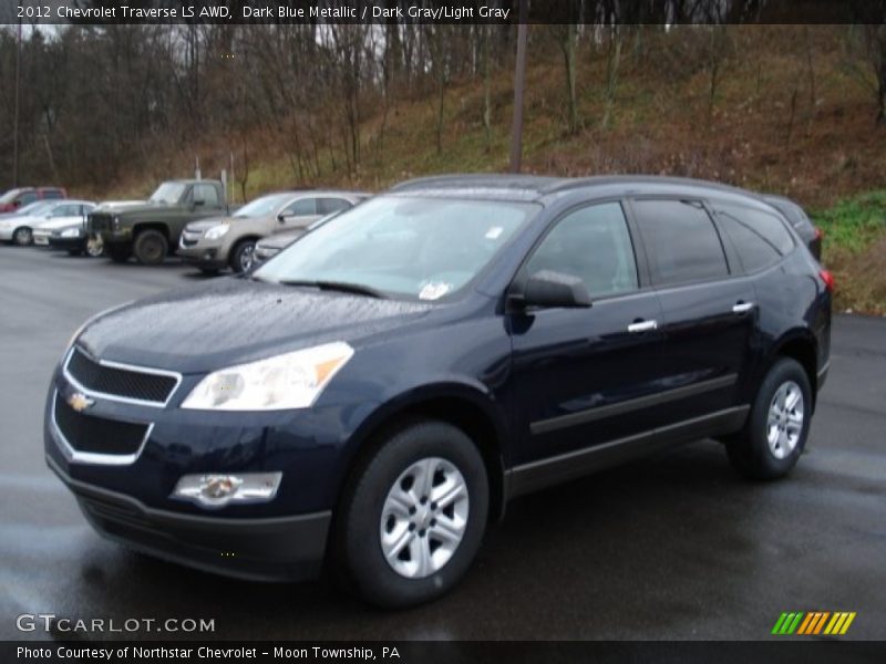 Dark Blue Metallic / Dark Gray/Light Gray 2012 Chevrolet Traverse LS AWD