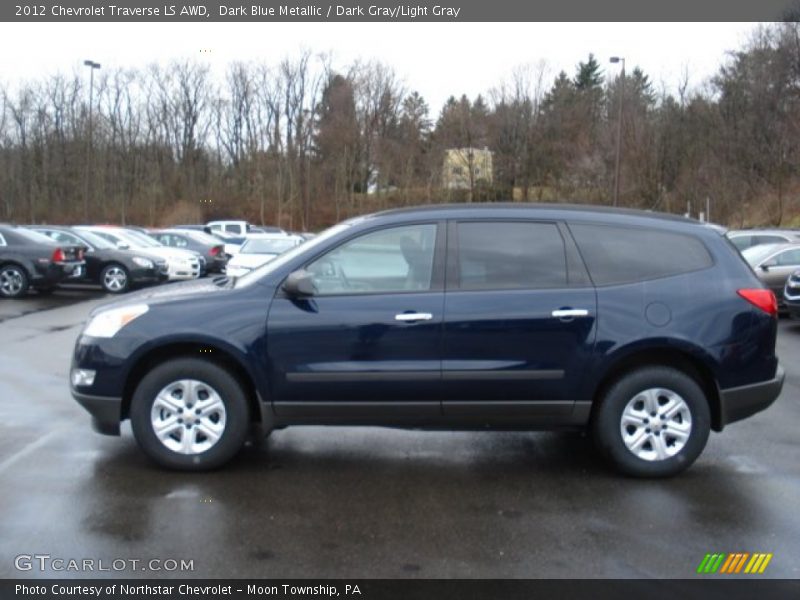 Dark Blue Metallic / Dark Gray/Light Gray 2012 Chevrolet Traverse LS AWD