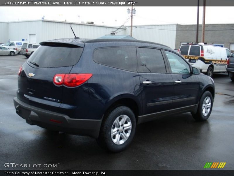 Dark Blue Metallic / Dark Gray/Light Gray 2012 Chevrolet Traverse LS AWD