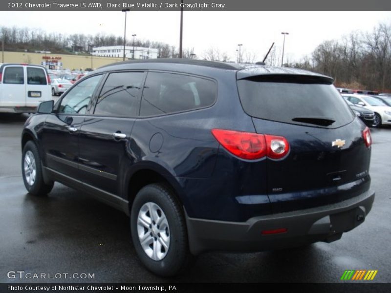 Dark Blue Metallic / Dark Gray/Light Gray 2012 Chevrolet Traverse LS AWD
