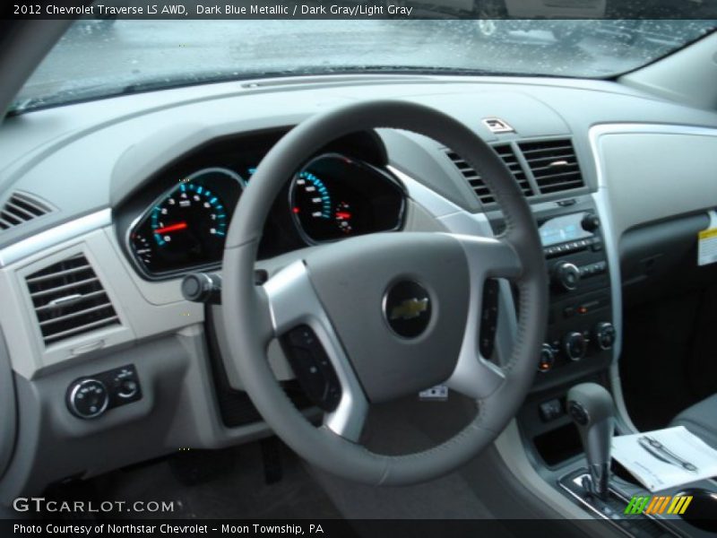 Dark Blue Metallic / Dark Gray/Light Gray 2012 Chevrolet Traverse LS AWD