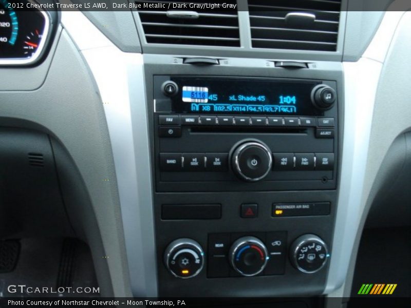 Dark Blue Metallic / Dark Gray/Light Gray 2012 Chevrolet Traverse LS AWD
