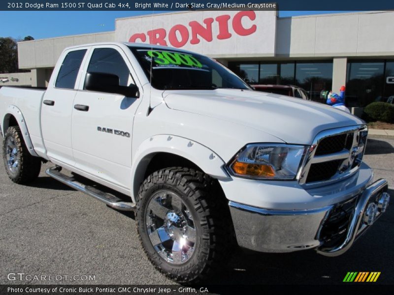 Bright White / Dark Slate Gray/Medium Graystone 2012 Dodge Ram 1500 ST Quad Cab 4x4