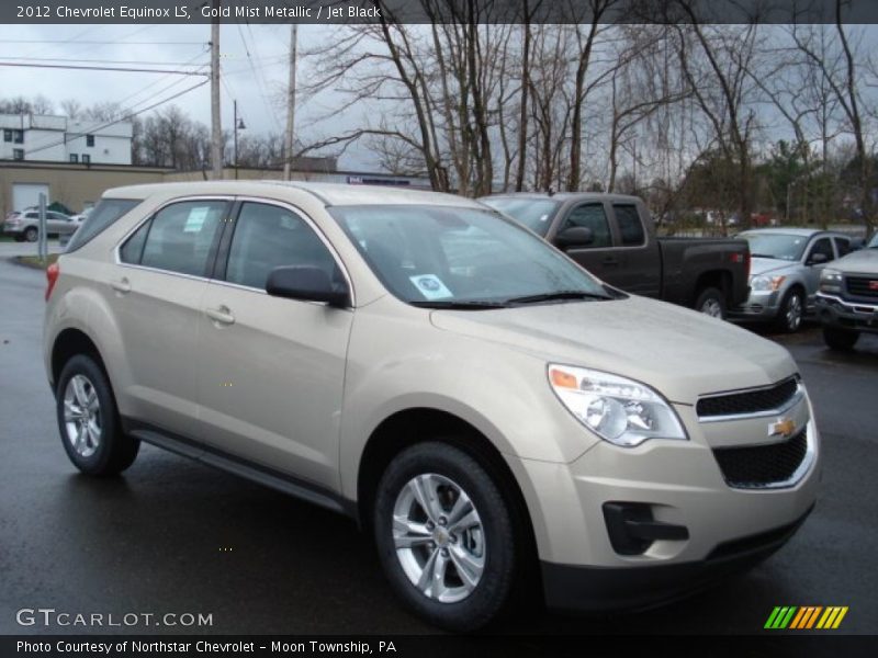 Gold Mist Metallic / Jet Black 2012 Chevrolet Equinox LS