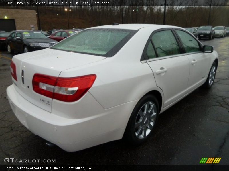 White Platinum Tri-Coat / Light Stone 2009 Lincoln MKZ Sedan