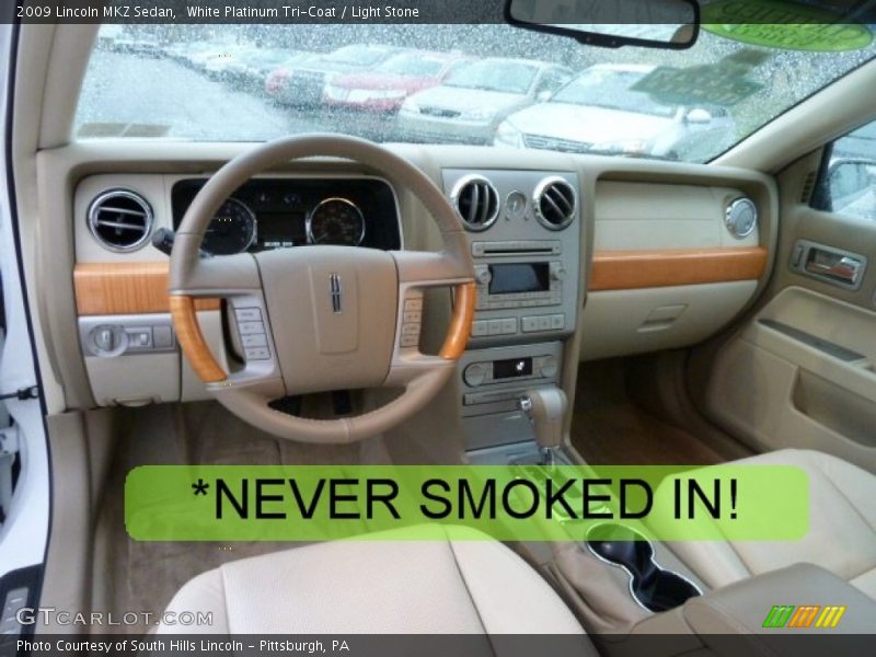 White Platinum Tri-Coat / Light Stone 2009 Lincoln MKZ Sedan
