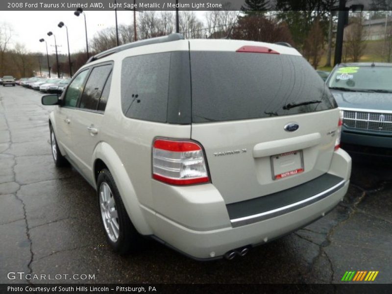 Light Sage Metallic / Medium Light Stone 2008 Ford Taurus X Limited AWD