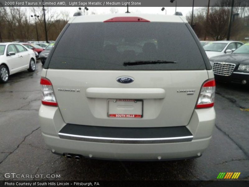 Light Sage Metallic / Medium Light Stone 2008 Ford Taurus X Limited AWD