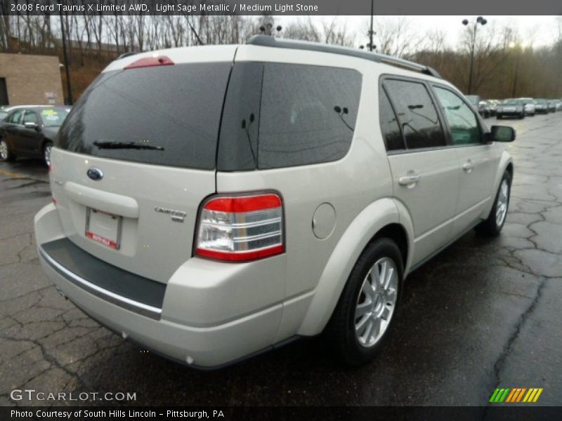 Light Sage Metallic / Medium Light Stone 2008 Ford Taurus X Limited AWD
