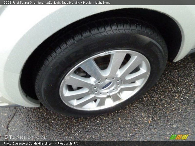 Light Sage Metallic / Medium Light Stone 2008 Ford Taurus X Limited AWD