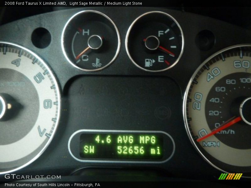 Light Sage Metallic / Medium Light Stone 2008 Ford Taurus X Limited AWD