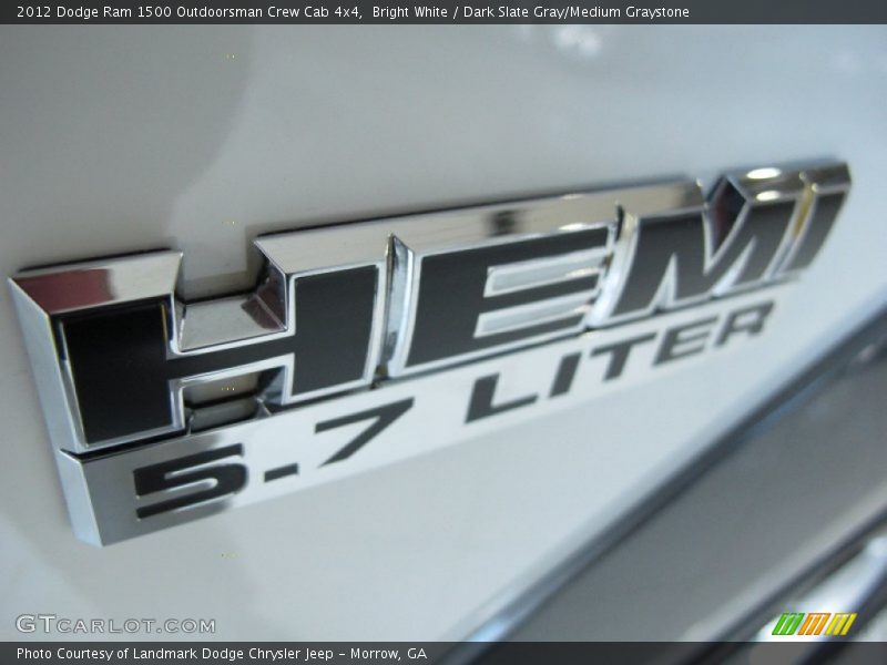 Bright White / Dark Slate Gray/Medium Graystone 2012 Dodge Ram 1500 Outdoorsman Crew Cab 4x4