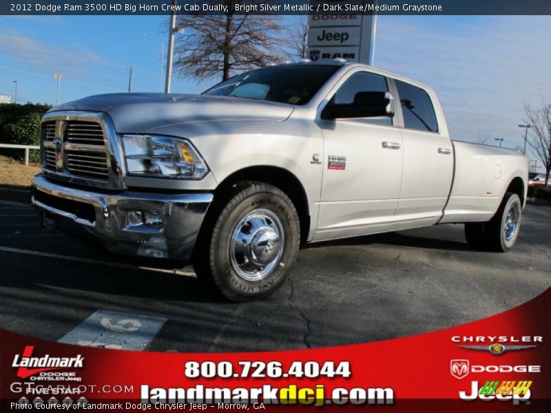 Bright Silver Metallic / Dark Slate/Medium Graystone 2012 Dodge Ram 3500 HD Big Horn Crew Cab Dually