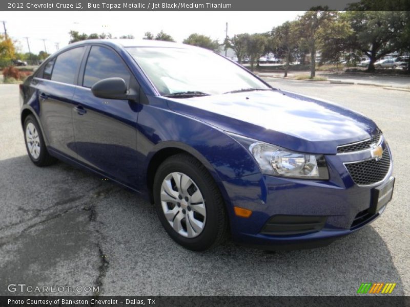 Blue Topaz Metallic / Jet Black/Medium Titanium 2012 Chevrolet Cruze LS