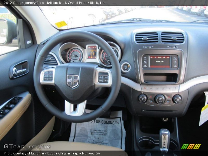 Brilliant Black Crystal Pearl / Black/Tan 2012 Dodge Journey Crew