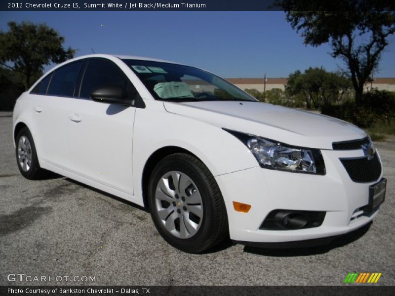 Summit White / Jet Black/Medium Titanium 2012 Chevrolet Cruze LS