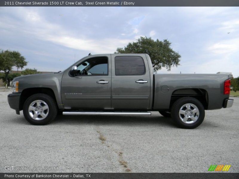 Steel Green Metallic / Ebony 2011 Chevrolet Silverado 1500 LT Crew Cab