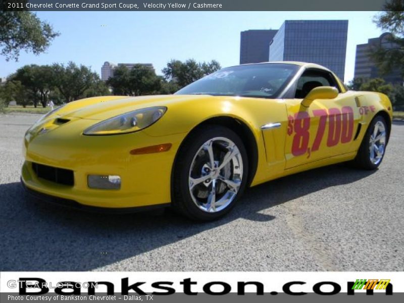 Velocity Yellow / Cashmere 2011 Chevrolet Corvette Grand Sport Coupe