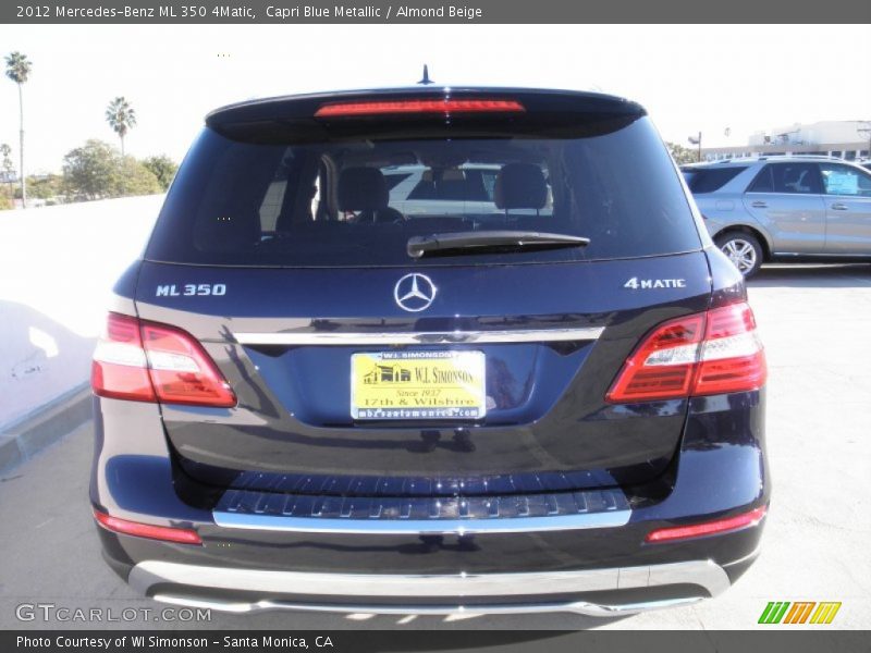 Capri Blue Metallic / Almond Beige 2012 Mercedes-Benz ML 350 4Matic