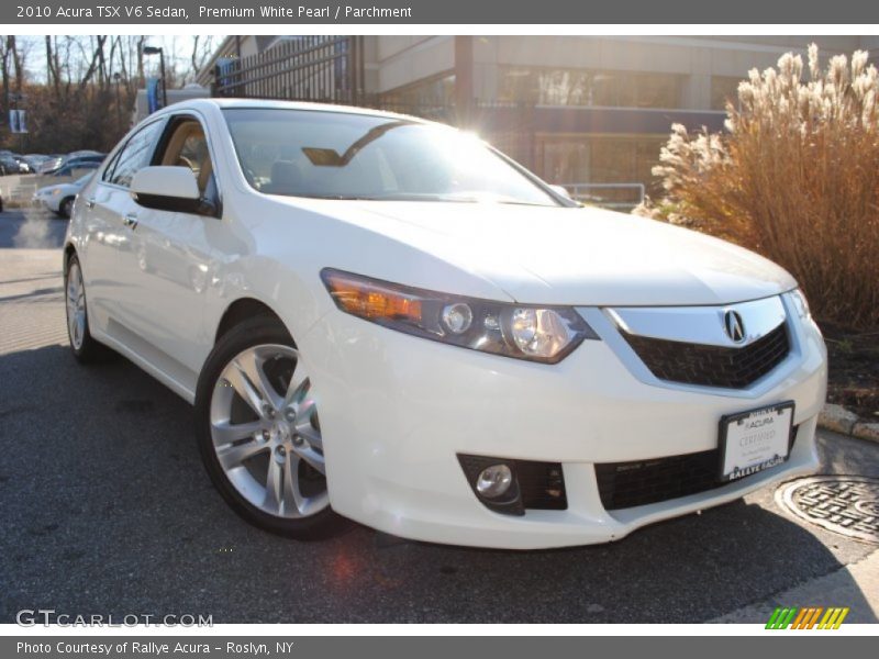 Premium White Pearl / Parchment 2010 Acura TSX V6 Sedan