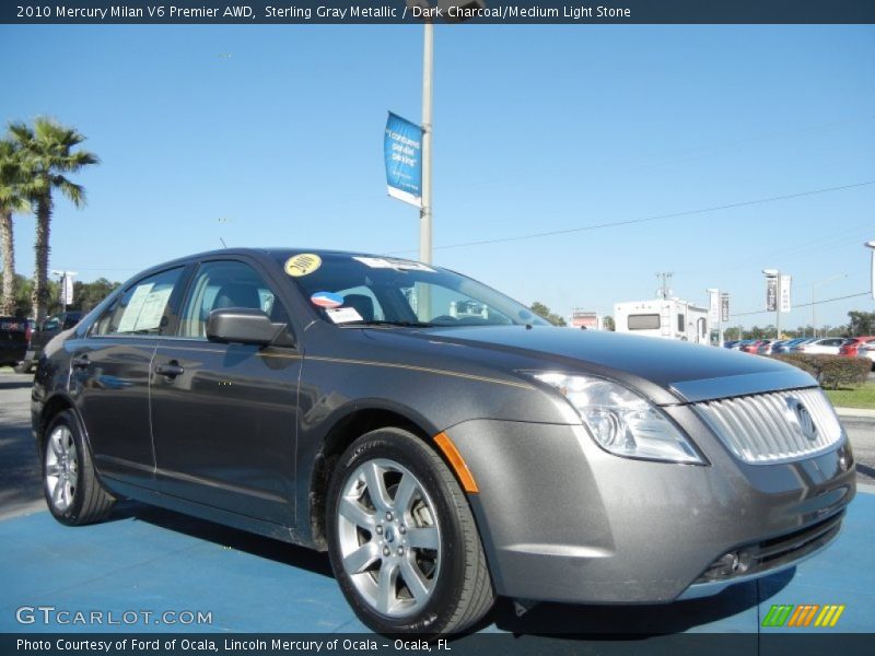Sterling Gray Metallic / Dark Charcoal/Medium Light Stone 2010 Mercury Milan V6 Premier AWD