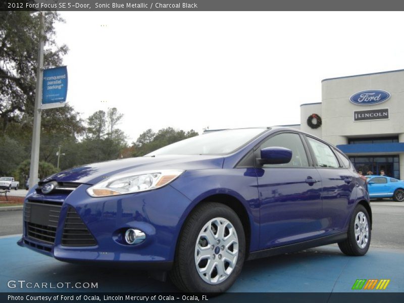 Sonic Blue Metallic / Charcoal Black 2012 Ford Focus SE 5-Door
