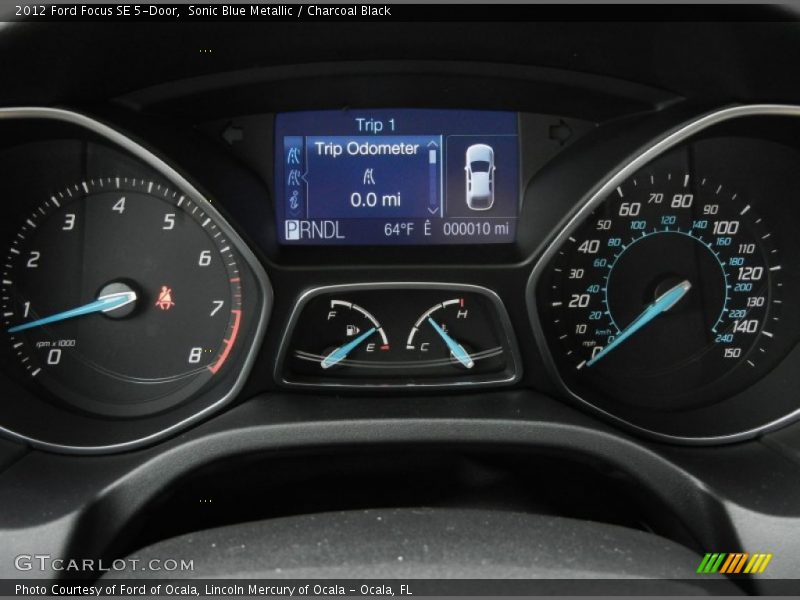 Sonic Blue Metallic / Charcoal Black 2012 Ford Focus SE 5-Door