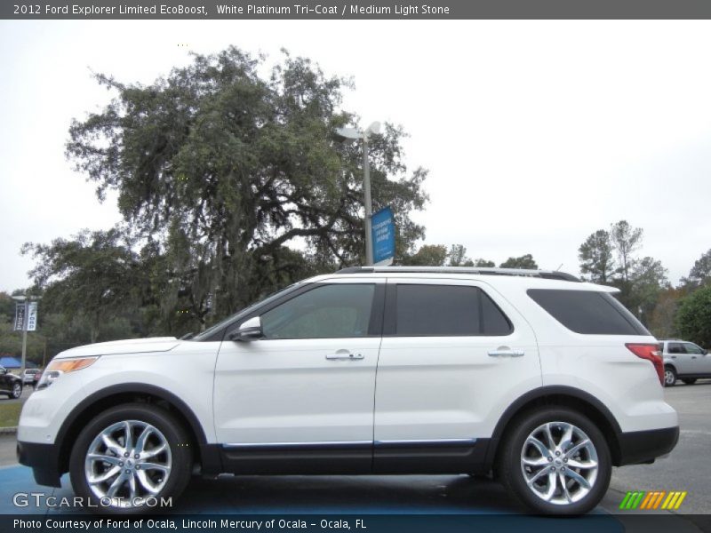White Platinum Tri-Coat / Medium Light Stone 2012 Ford Explorer Limited EcoBoost
