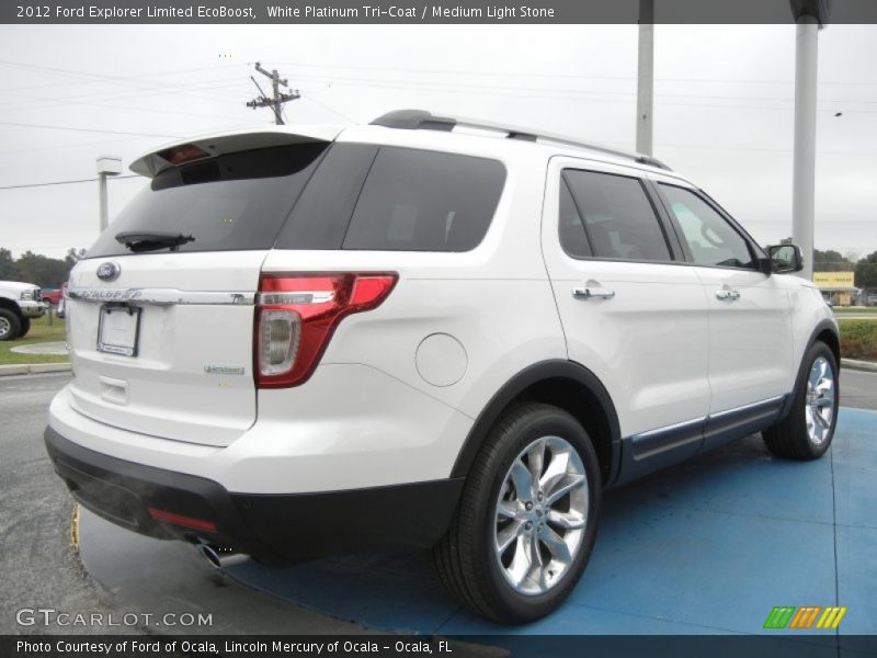 White Platinum Tri-Coat / Medium Light Stone 2012 Ford Explorer Limited EcoBoost