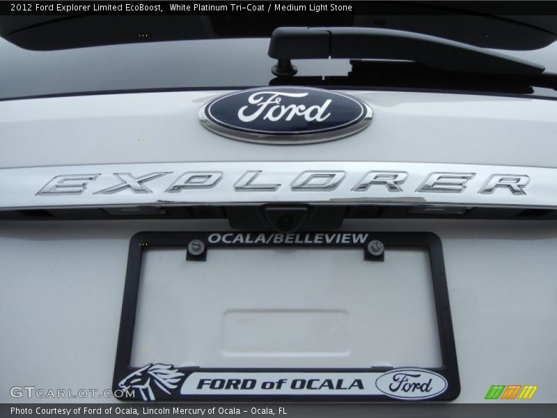 White Platinum Tri-Coat / Medium Light Stone 2012 Ford Explorer Limited EcoBoost