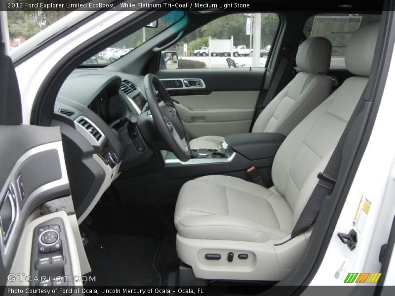 White Platinum Tri-Coat / Medium Light Stone 2012 Ford Explorer Limited EcoBoost