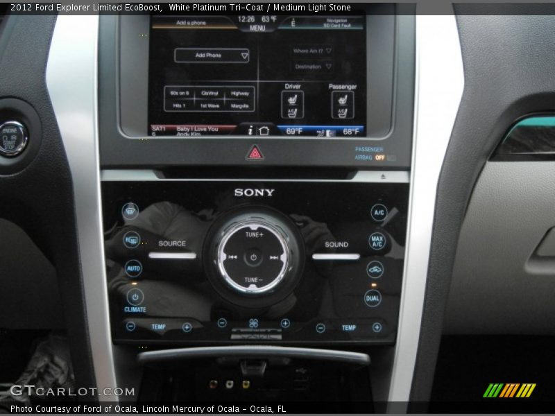 White Platinum Tri-Coat / Medium Light Stone 2012 Ford Explorer Limited EcoBoost