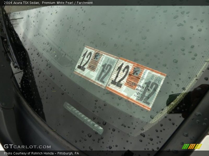 Premium White Pearl / Parchment 2004 Acura TSX Sedan