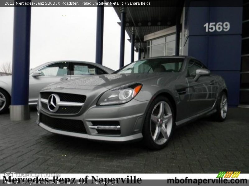 Paladium Silver Metallic / Sahara Beige 2012 Mercedes-Benz SLK 350 Roadster