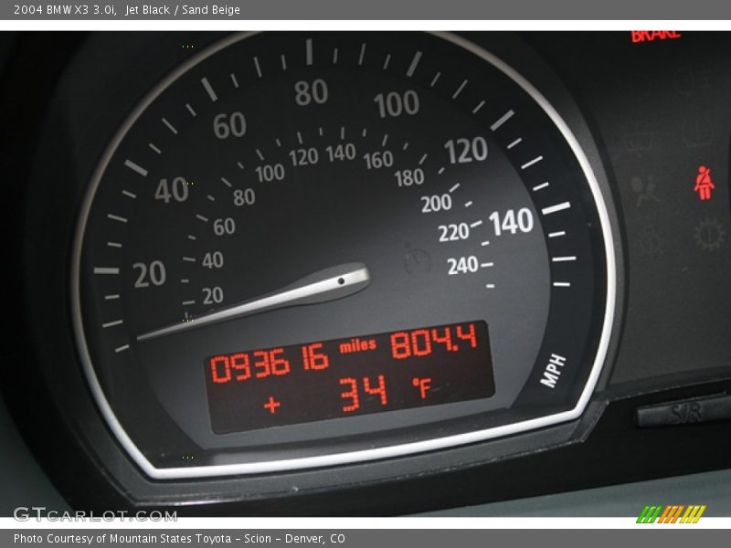Jet Black / Sand Beige 2004 BMW X3 3.0i