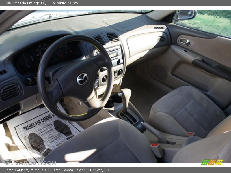 Pure White / Gray 2003 Mazda Protege LX