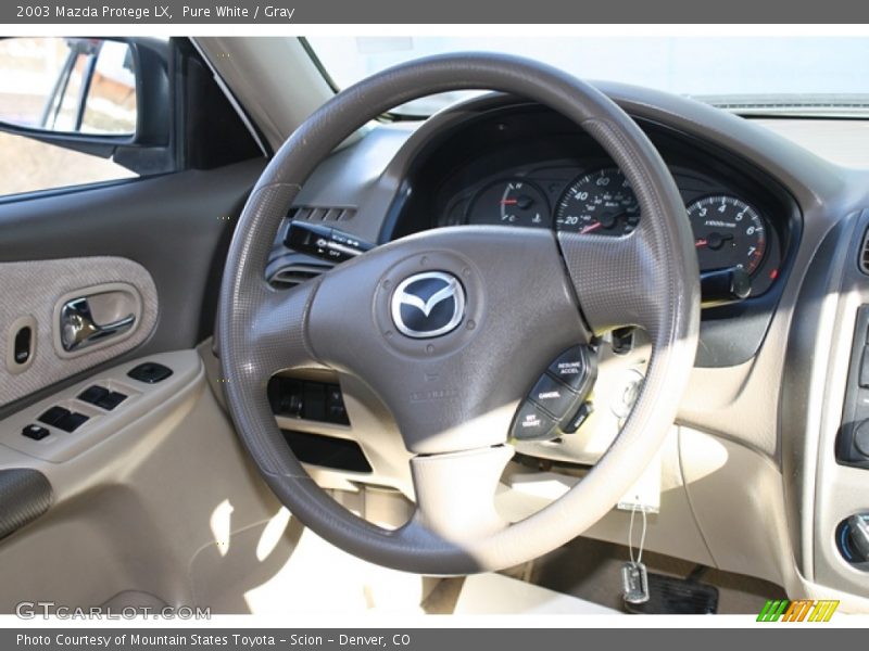 Pure White / Gray 2003 Mazda Protege LX