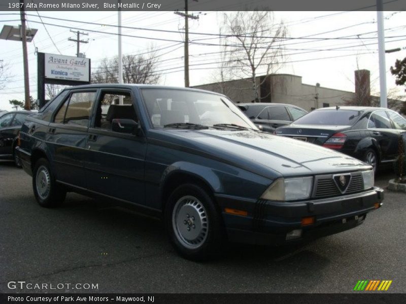 Blue Metallic / Grey 1987 Alfa Romeo Milano Silver