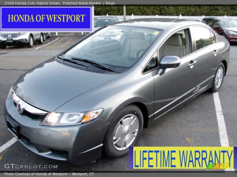 Polished Metal Metallic / Beige 2009 Honda Civic Hybrid Sedan