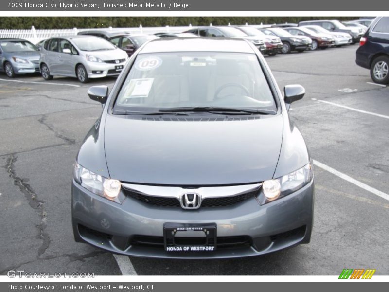 Polished Metal Metallic / Beige 2009 Honda Civic Hybrid Sedan