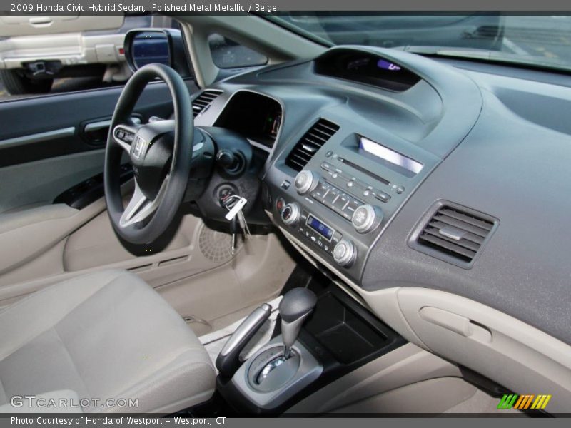 Polished Metal Metallic / Beige 2009 Honda Civic Hybrid Sedan