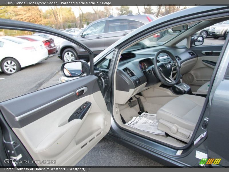 Polished Metal Metallic / Beige 2009 Honda Civic Hybrid Sedan
