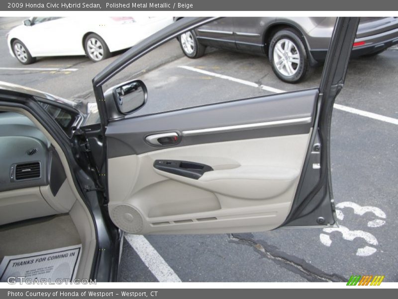 Polished Metal Metallic / Beige 2009 Honda Civic Hybrid Sedan