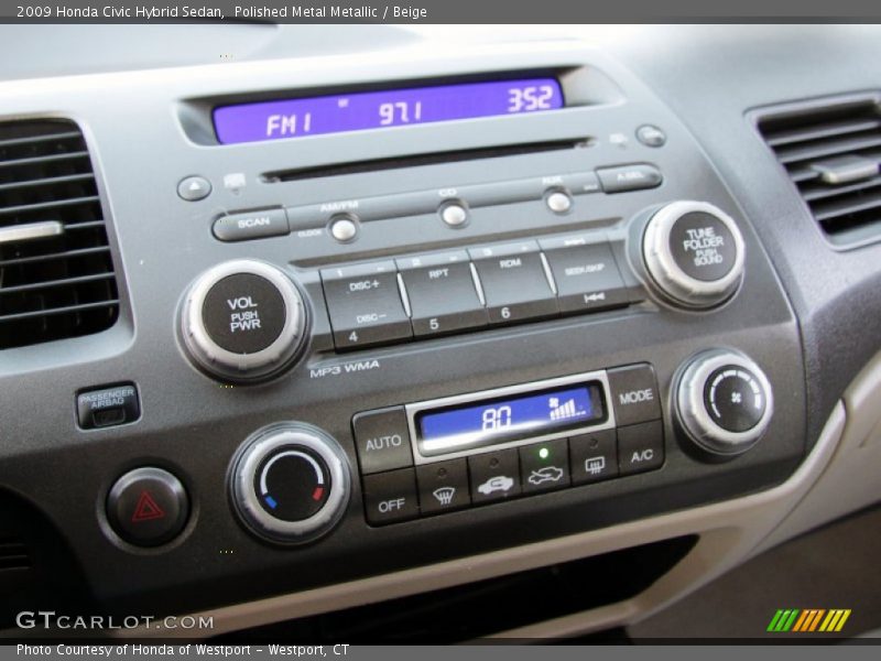 Polished Metal Metallic / Beige 2009 Honda Civic Hybrid Sedan