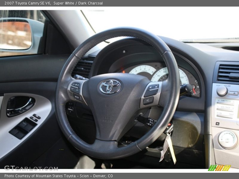 Super White / Dark Charcoal 2007 Toyota Camry SE V6