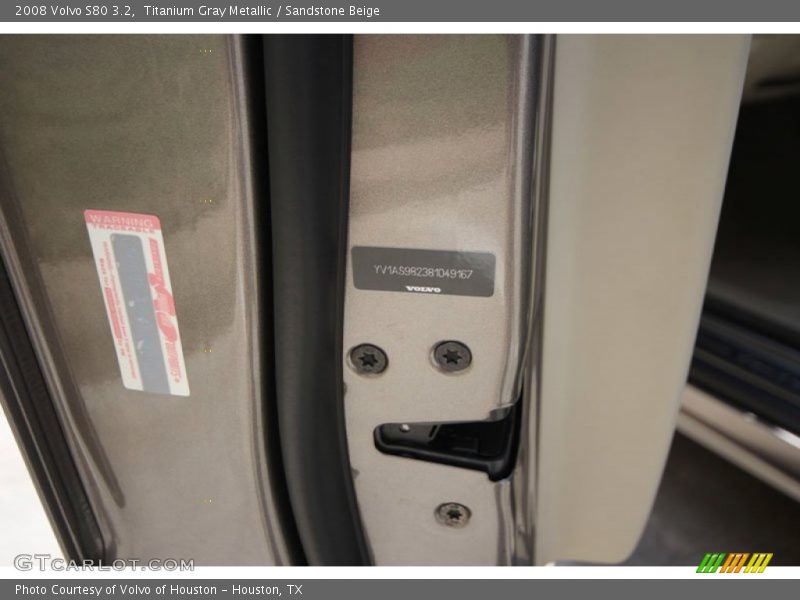 Titanium Gray Metallic / Sandstone Beige 2008 Volvo S80 3.2